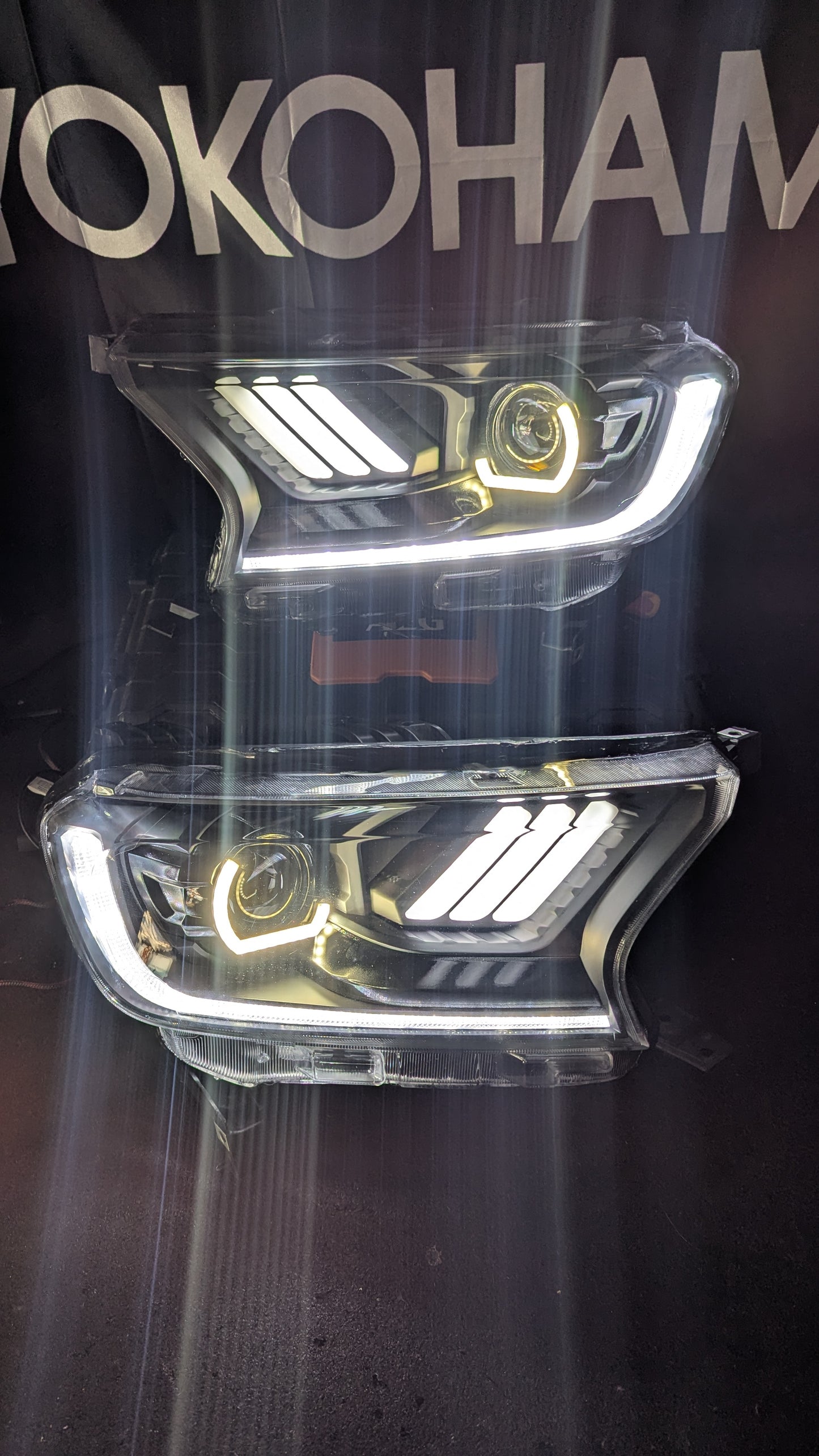 2015-2022 FORD RANGER MUSTANG STYLE RGB CUSTOM HEADLIGHTS