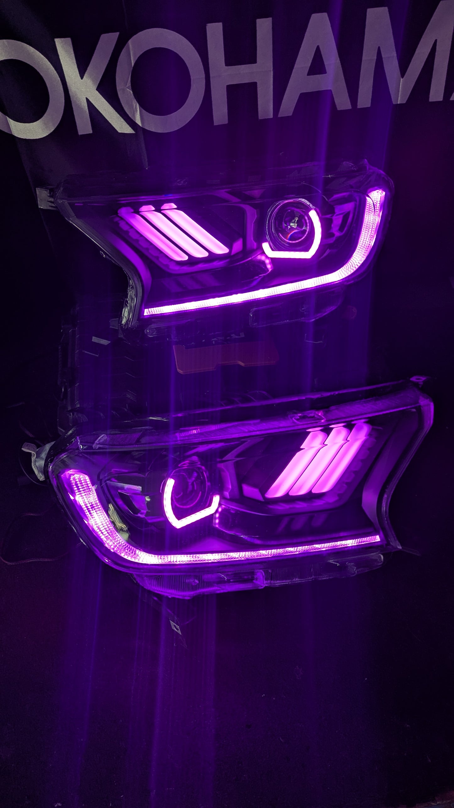 2015-2022 FORD RANGER MUSTANG STYLE RGB CUSTOM HEADLIGHTS