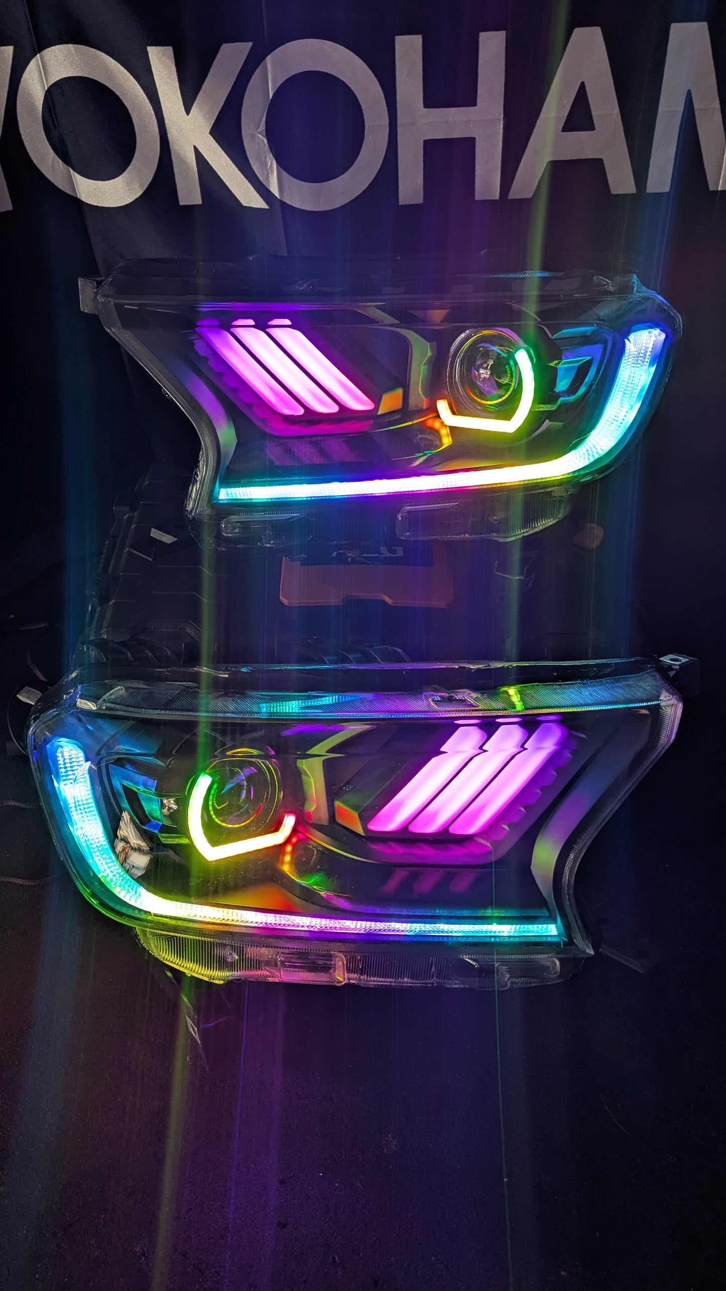 2015-2022 FORD RANGER MUSTANG STYLE RGB CUSTOM HEADLIGHTS