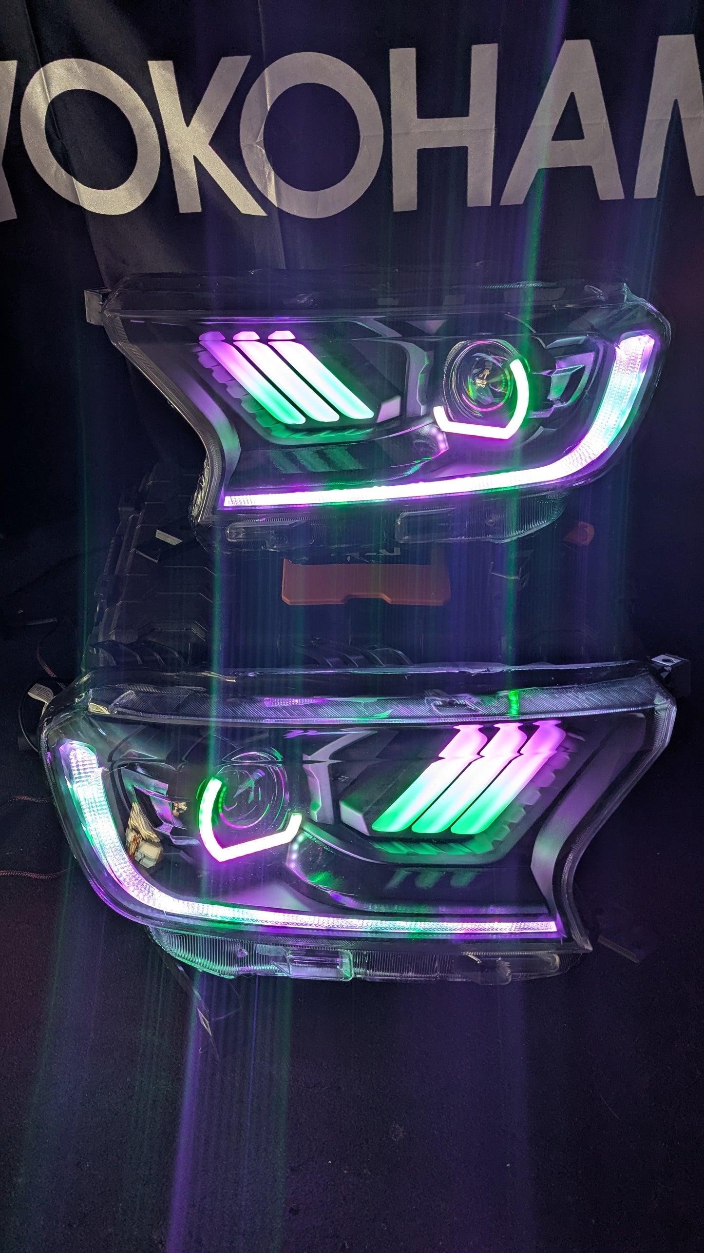 2015-2022 FORD RANGER MUSTANG STYLE RGB CUSTOM HEADLIGHTS